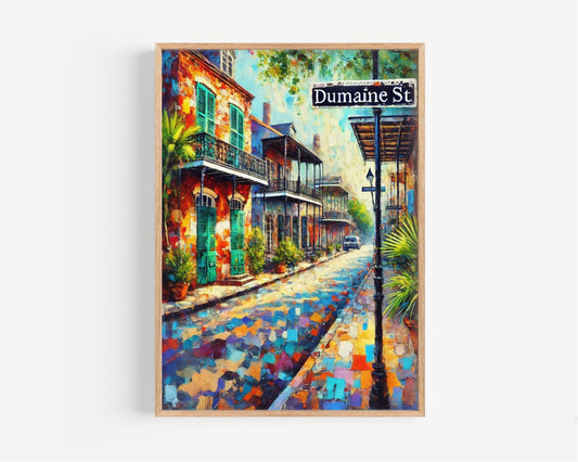 New Orleans Dumaine St Wall Art - Louisiana Travel Print & New Orleans Gift, Housewarming Poster, Unique NOLA Decor