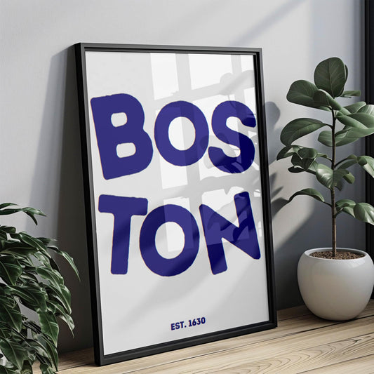 College Gift Boston Wall Art Print for Dorm Decor, Travel & Housewarming, College Wall Art Map Home Decoration