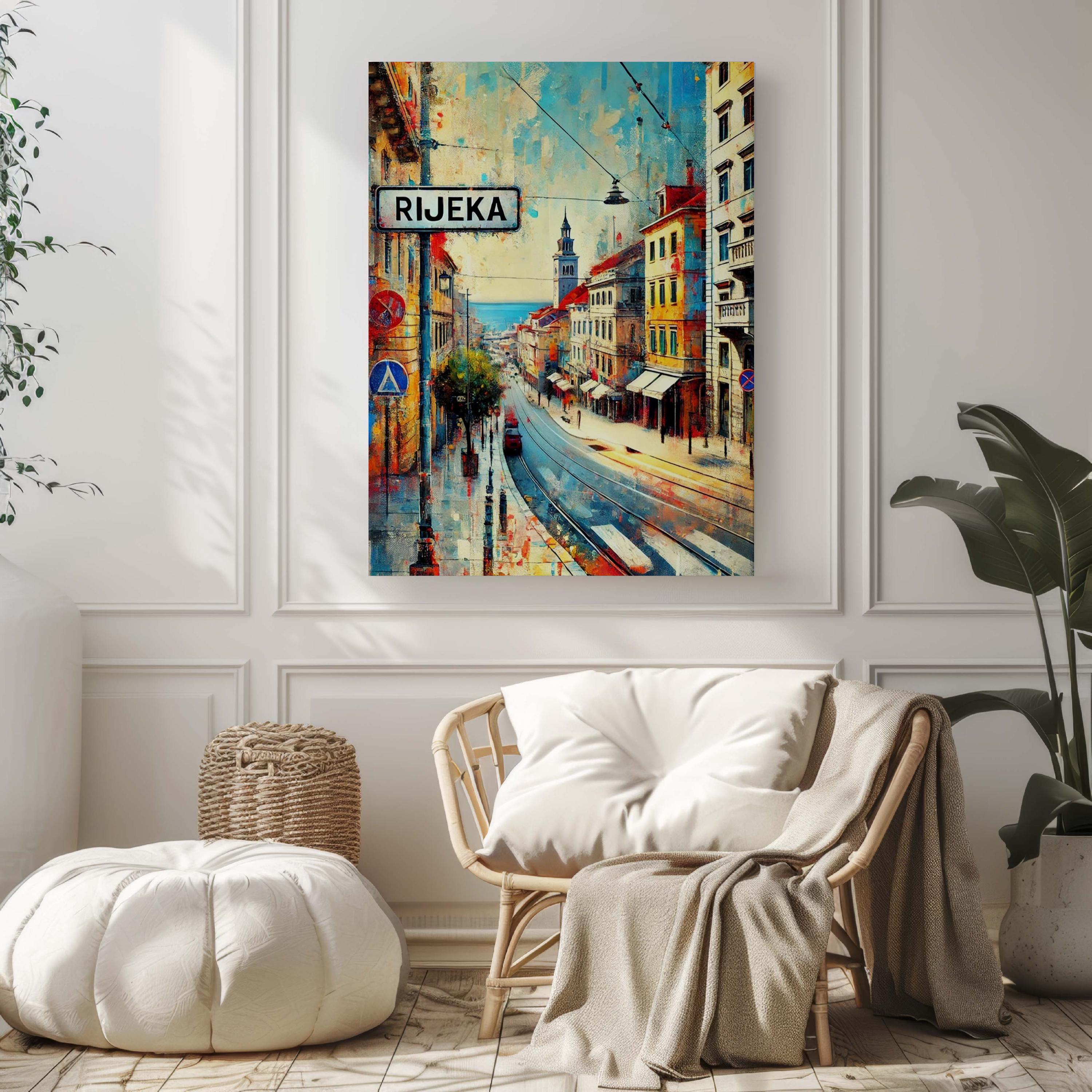 Rijeka Art Print - Croatian City Wall Art, Travel Poster, European Home Decor, Housewarming Gift, Croatia Travel Print, Coastal City Artwork