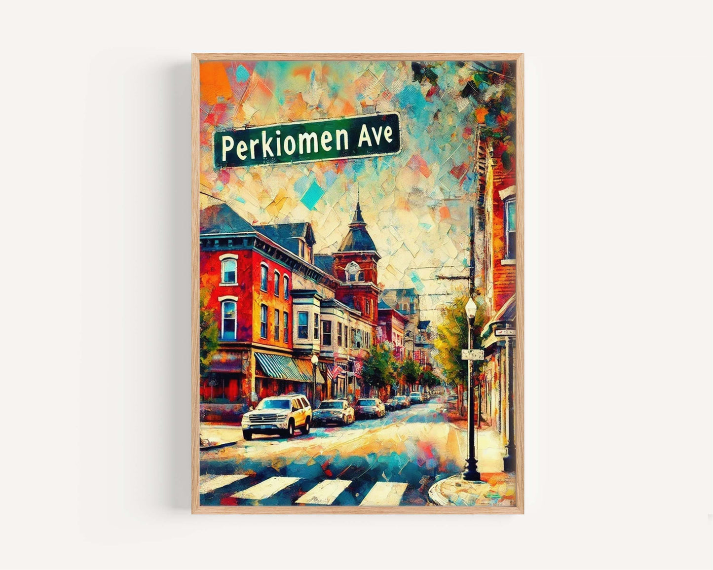 Perkiomen Ave Print - Reading Pennsylvania Wall Art, Travel Poster & Housewarming Gift, Perkiomen Avenue Decor