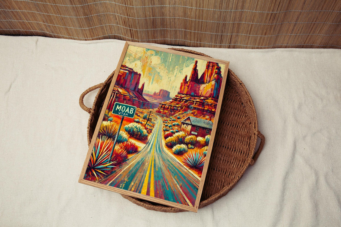 Wall Art Moab Print Utah Travel Poster USA Souvenir Gift Housewarming Decor Scenic Landscape Typography