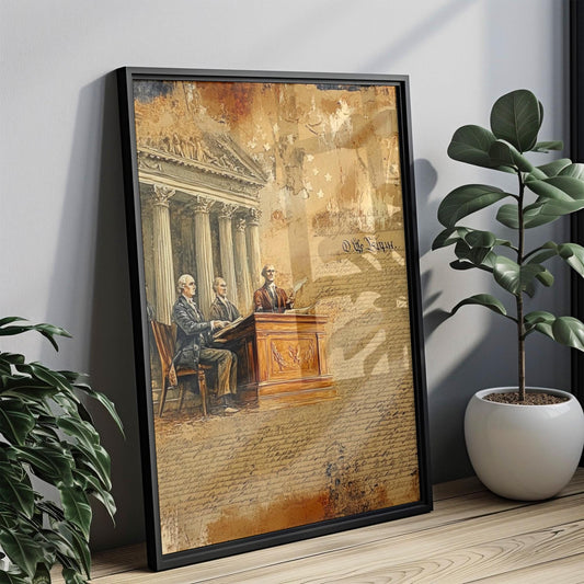 American Freedom Abstract USA Wall Art Patriotic Poster United States Independence Decor for Home