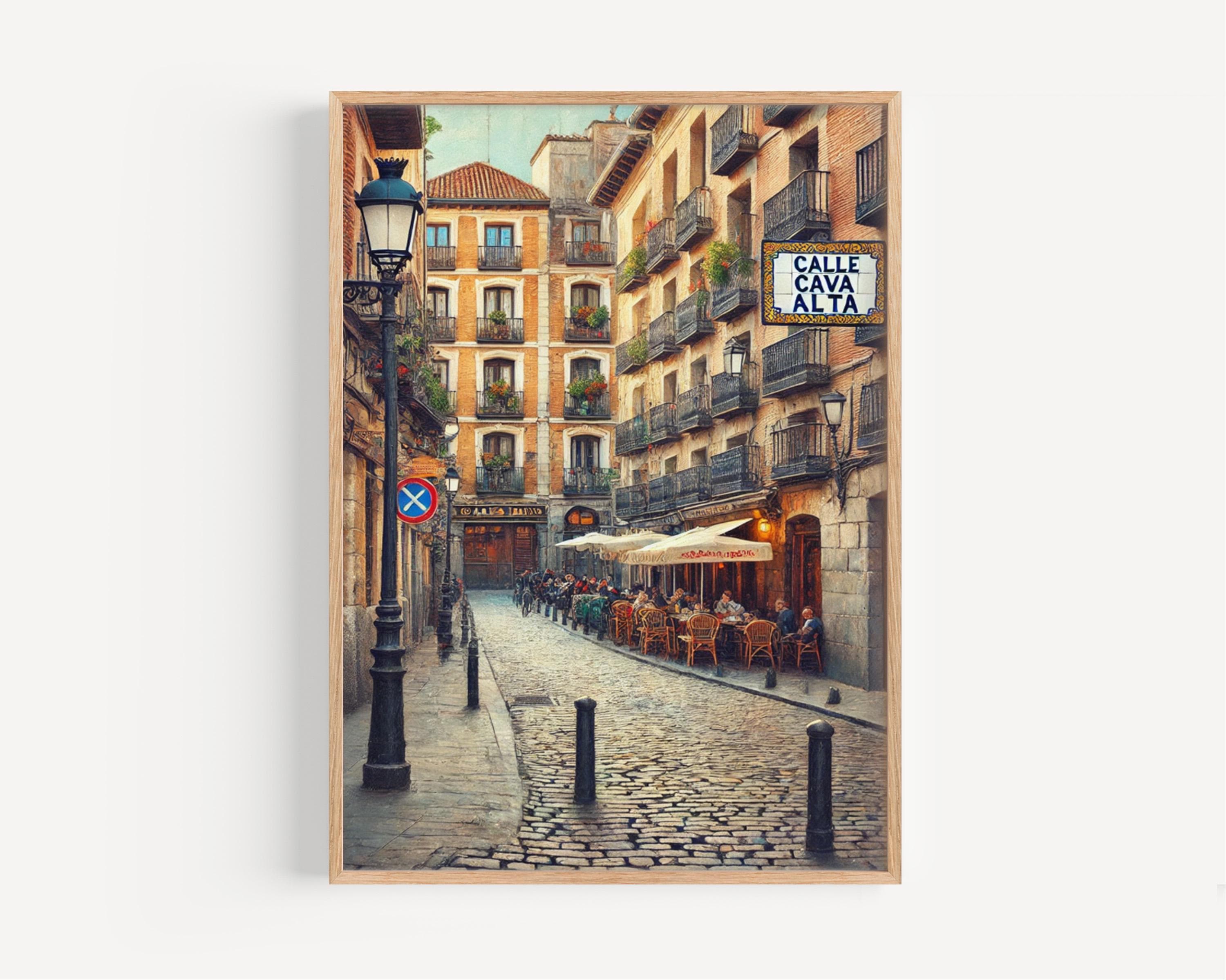 Madrid Street Art Print: Calle Cava Alta, Spain Travel Poster