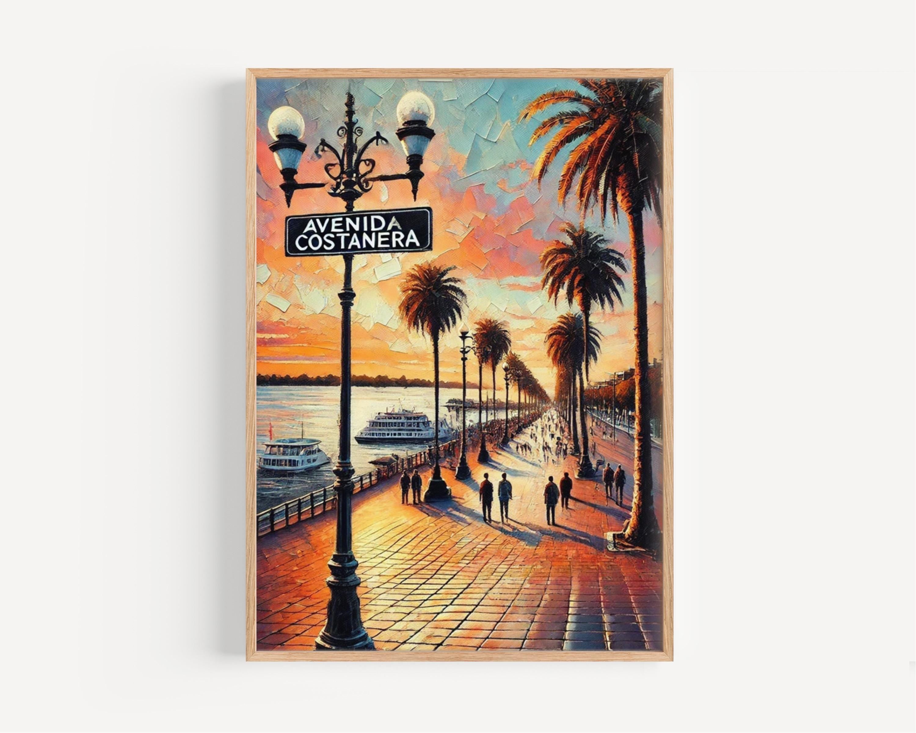 Paraguay Avendia Costanera Wall Art Print – South American Travel Poster, Housewarming Gift, Unique Paraguay Home Decor