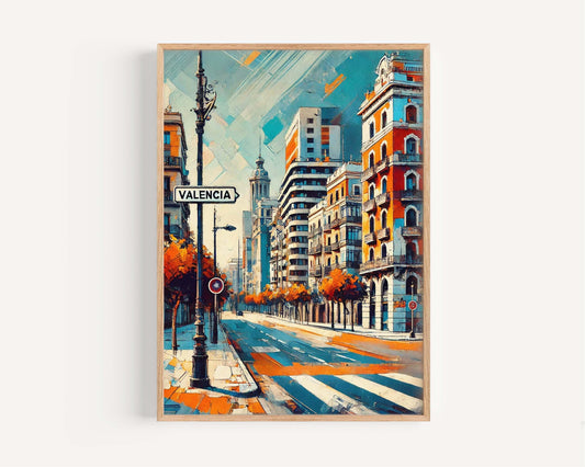 Valencia Art Print - Spain City Travel Poster, European Wall Decor, Housewarming Gift, Modern Valencia Wall Art for Home & Office