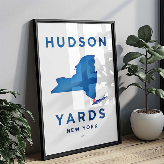 New York Art Hudson Yard Wall Print, NYC Travel Home Decor, Housewarming & College Gift, Modern Cityscape Illustration, NY Apartment Artwork