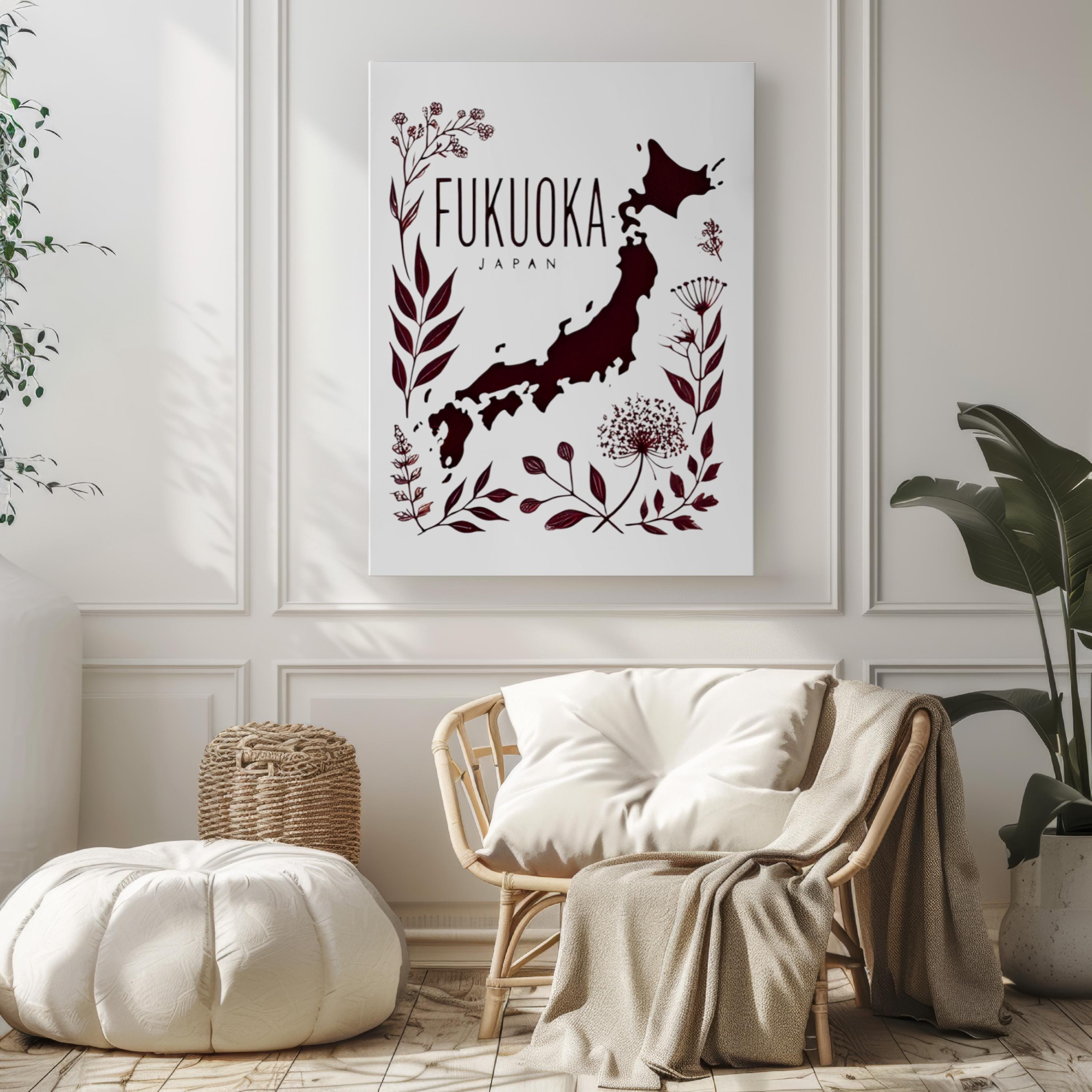 Japan Fukuoku Wall Art Print - Travel Inspired Home Decor, Housewarming Gift, Japanese Style Artwork for Living Room or Office