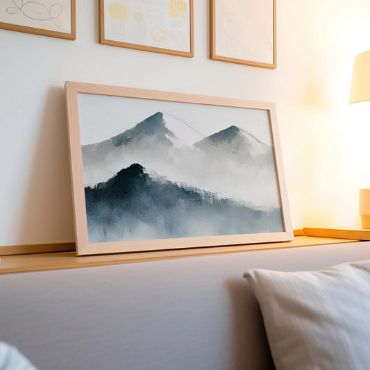 Nature Gift Mountain Wall Art, Snowy Landscape Print, Home Decor, New Home & Housewarming Family Art, Rustic Nature Scene Poster