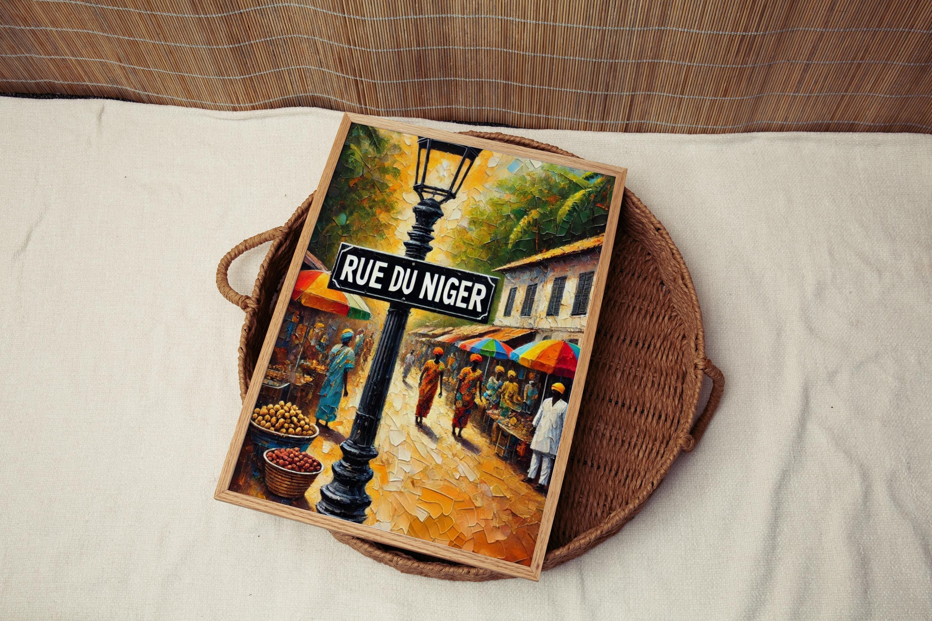 Rue du Niger Wall Art, Conakry Print, Guinea Cityscape, Travel Poster, Culture & Street Scene Art, Housewarming Gift, Travel Souvenir