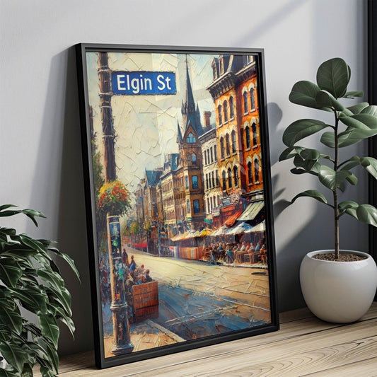 Ottawa Elgin Street Wall Art Print - Canadian Travel Poster, Ottawa Gift, Housewarming Decor, Canadian Art, Urban Cityscape Illustration