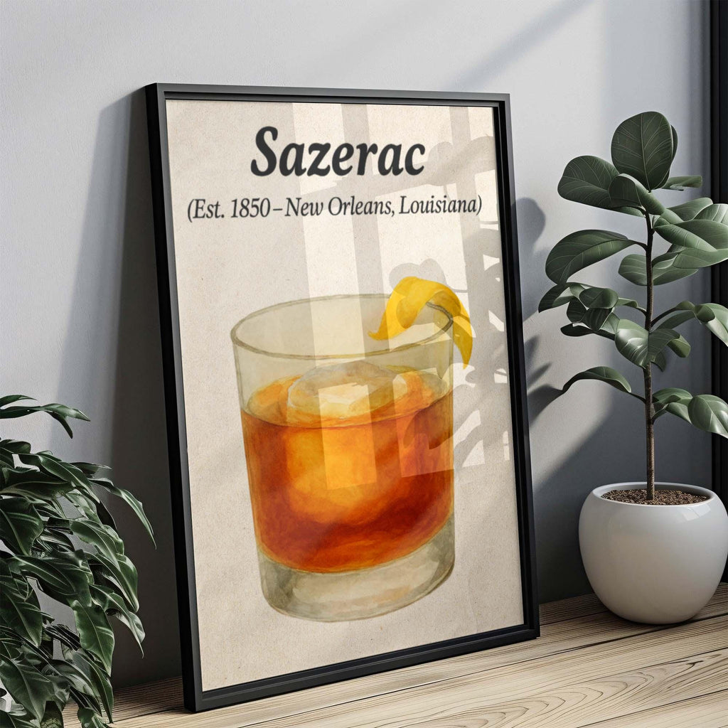 Sazerac Cocktail Vintage Wall Art