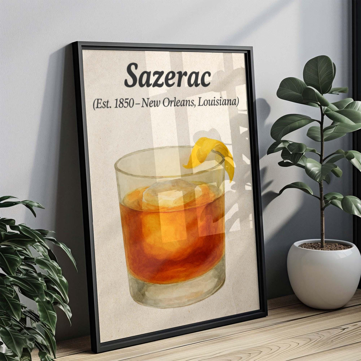 Sazerac Cocktail Vintage Wall Art