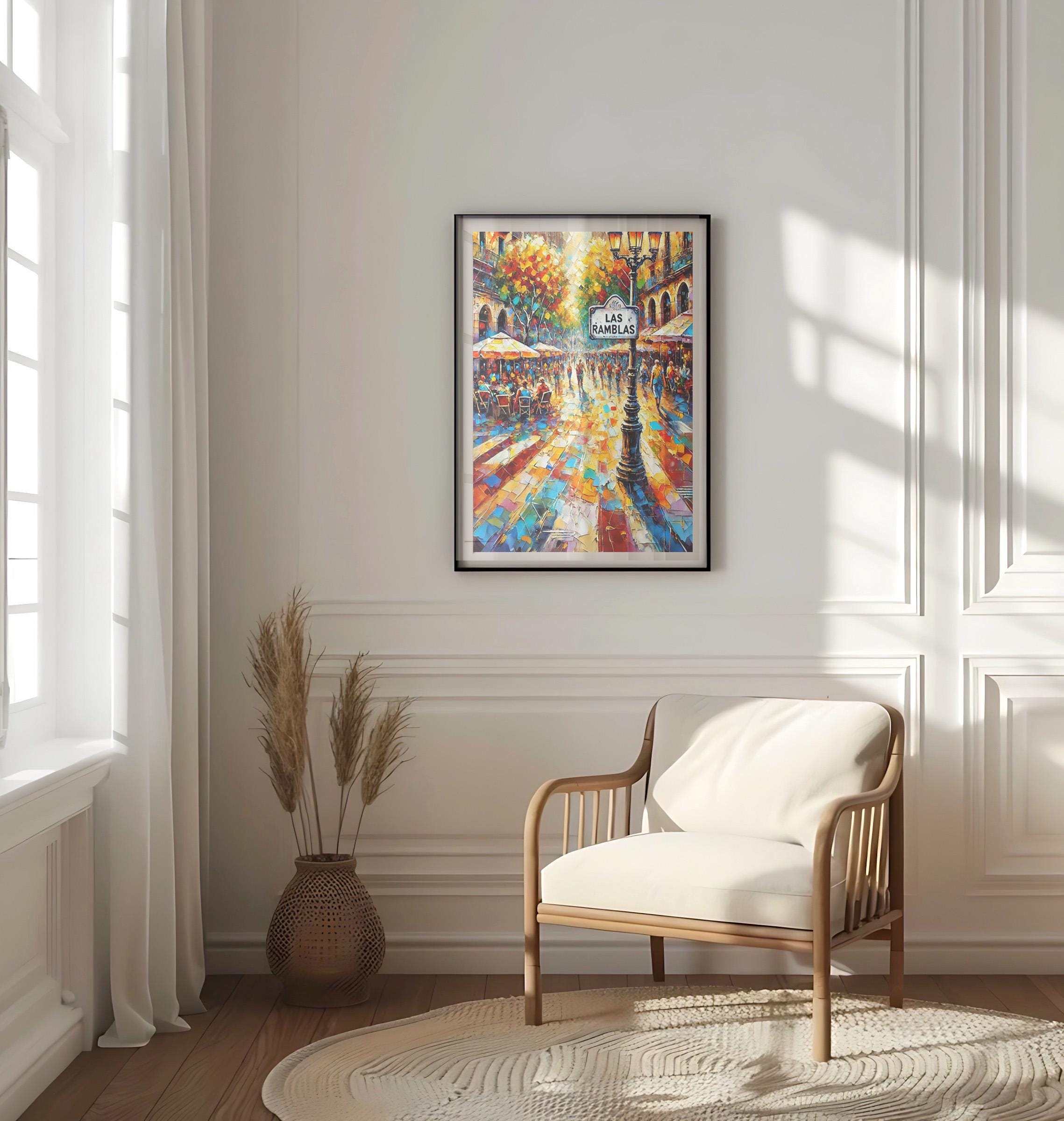 Las Ramblas Poster - Barcelona, Spain