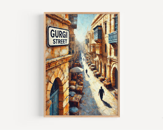 Gurgi Street Wall Art, Tripoli City Print, Libya Travel Souvenir, Vibrant Market Scene, Historic Old Town Decor, Personalized Gift