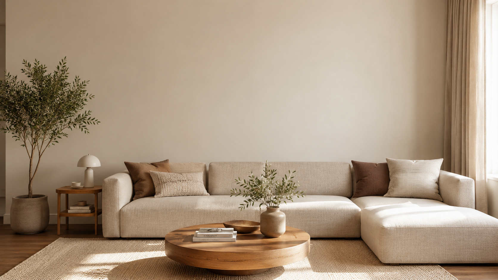 Empty living room wall