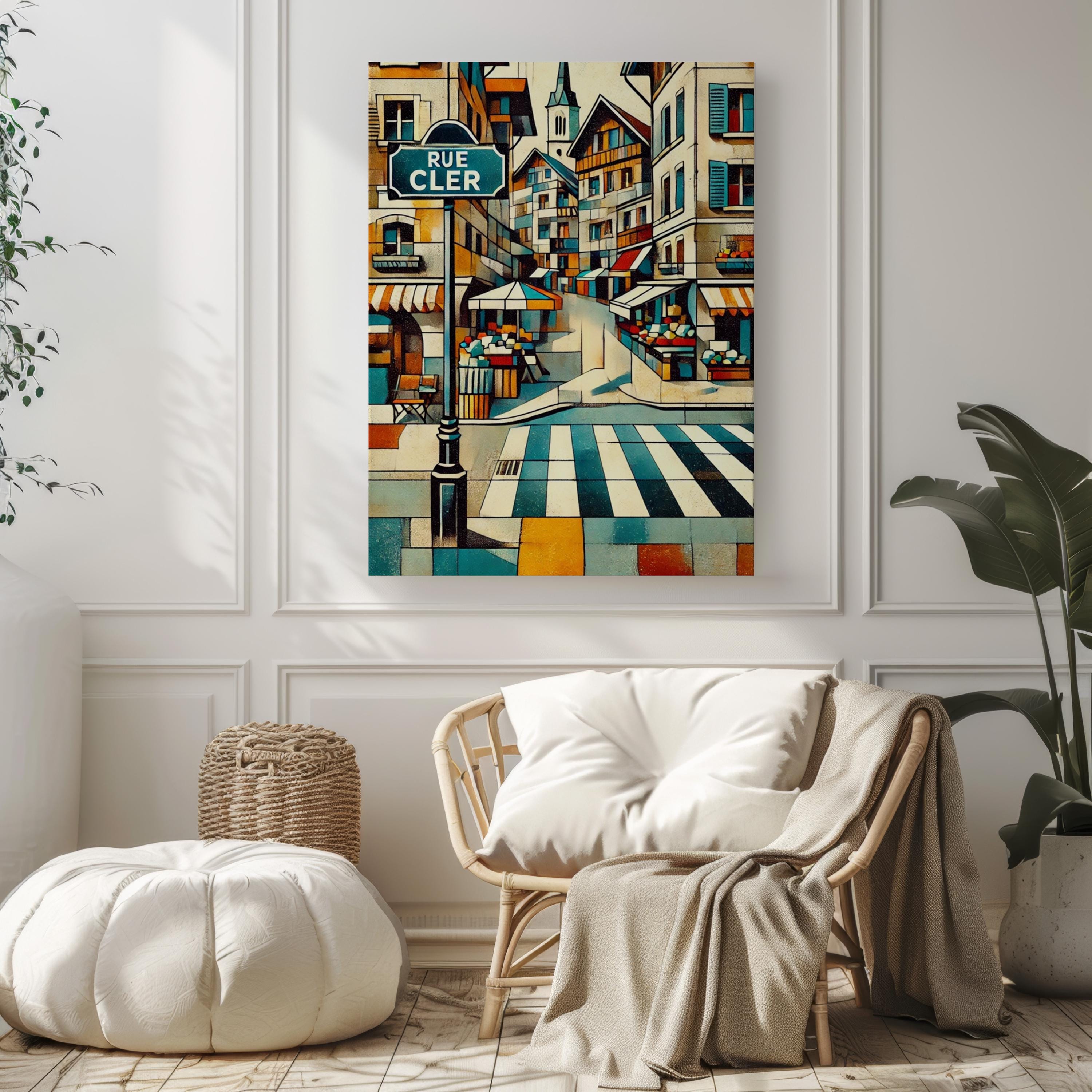 Paris Rue Cler Wall Art Print - Vintage Travel Poster, France Home Decor, Paris Gift & Housewarming Artwork