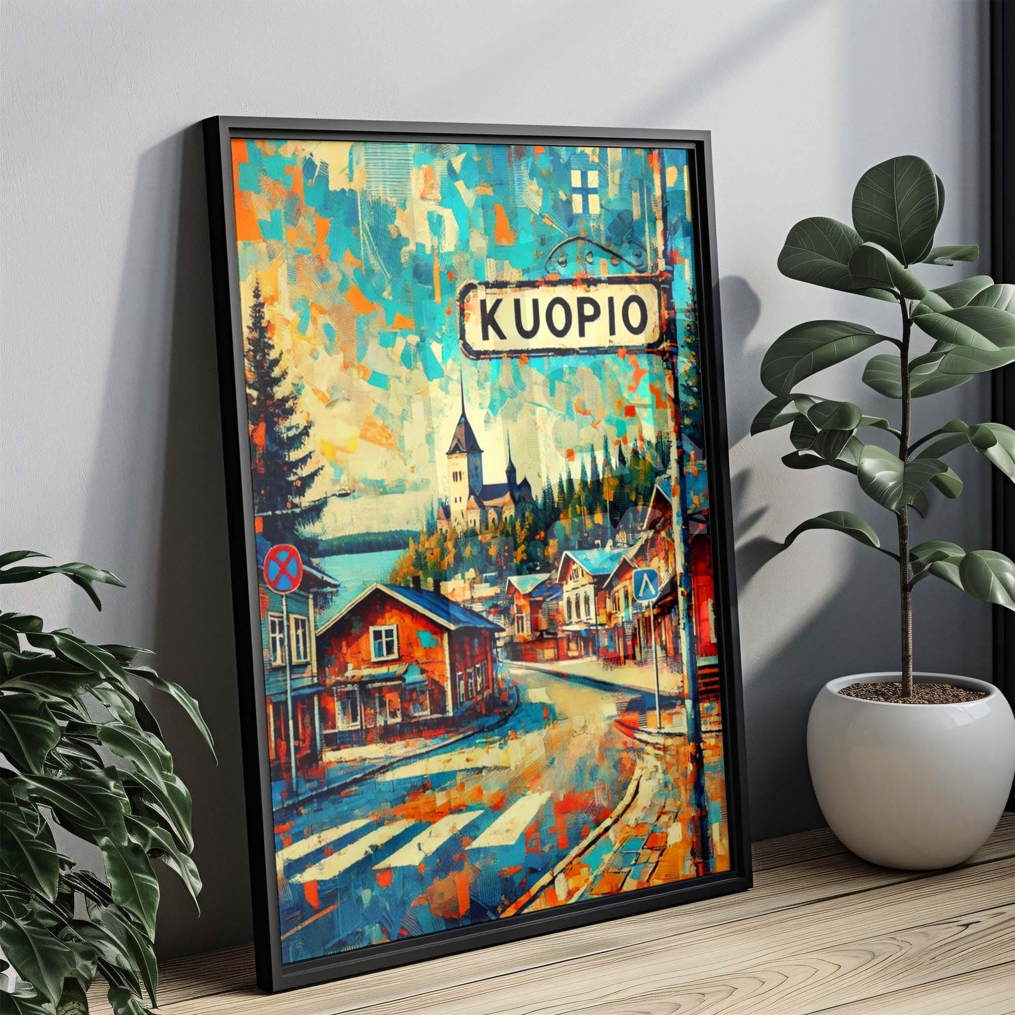 Kuopio Minimalist Print - Kuopio, Finland