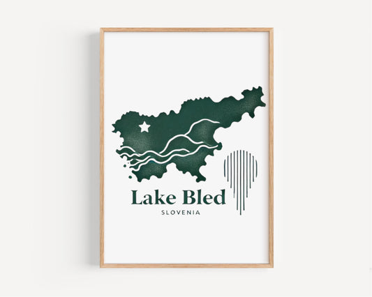 Slovenia Lake Bled Wall Art Print - Travel Home Decor, Slovenia Gift, Housewarming & Beautiful Landscape Artwork
