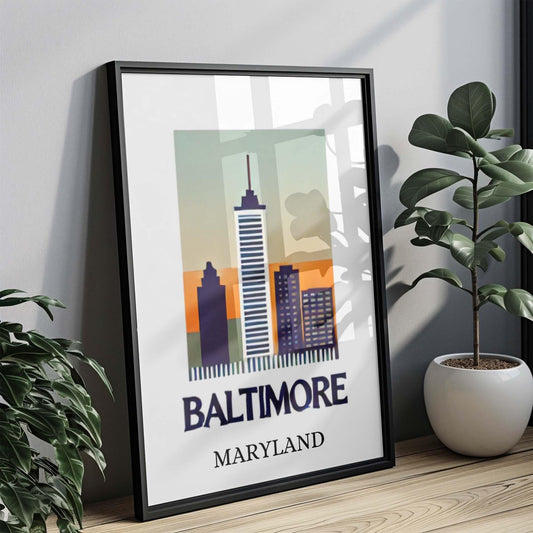 Baltimore Print Maryland Wall Art Travel Decor Housewarming Gift College Dorm MD Artwork Baltimore City Home Poster