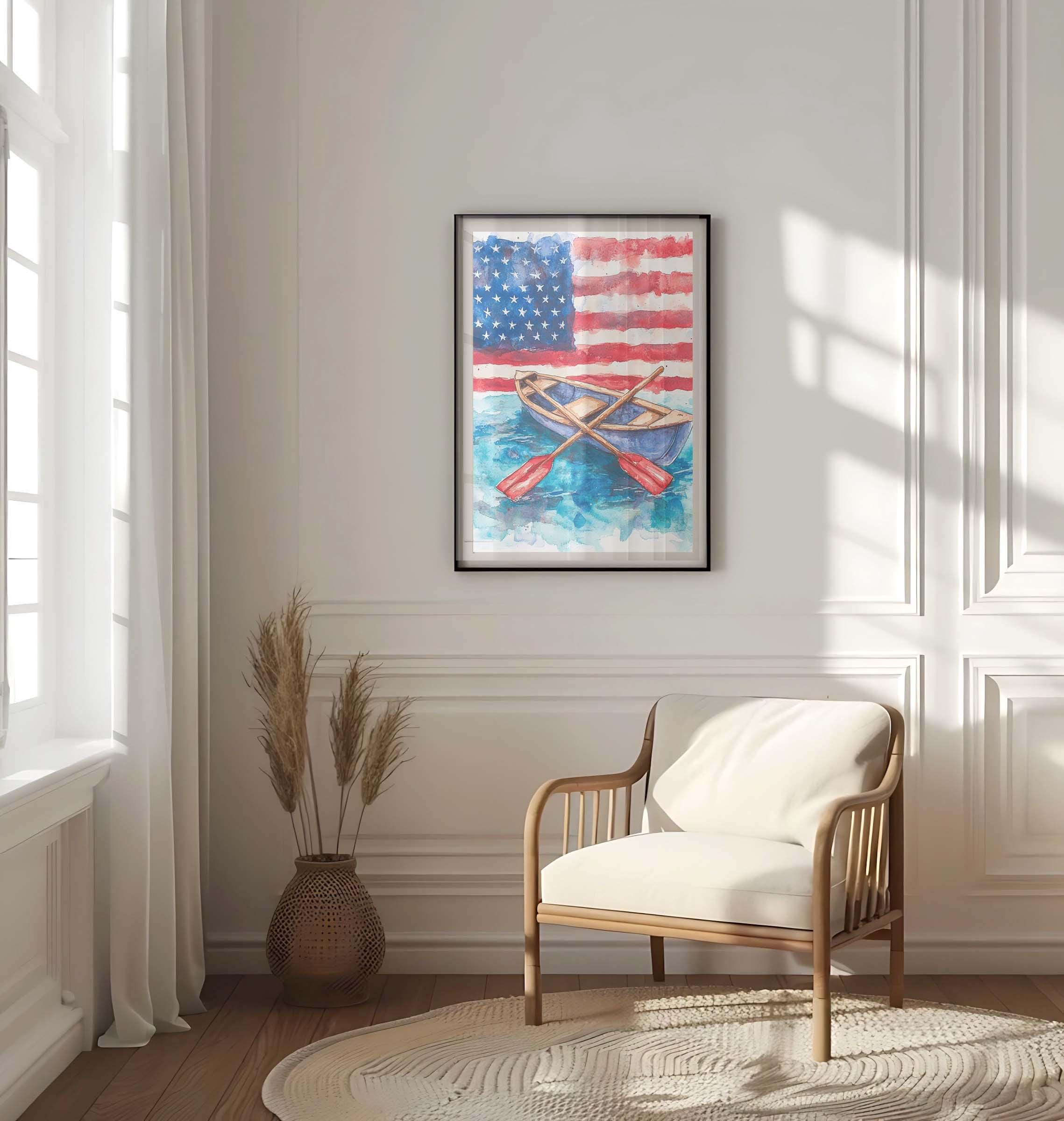Boat Poster Patriotic - United States