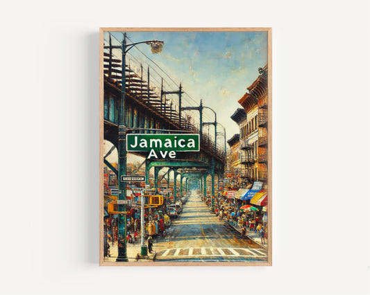 Jamaica Avenue Print: Queens, NYC Street Sign Art