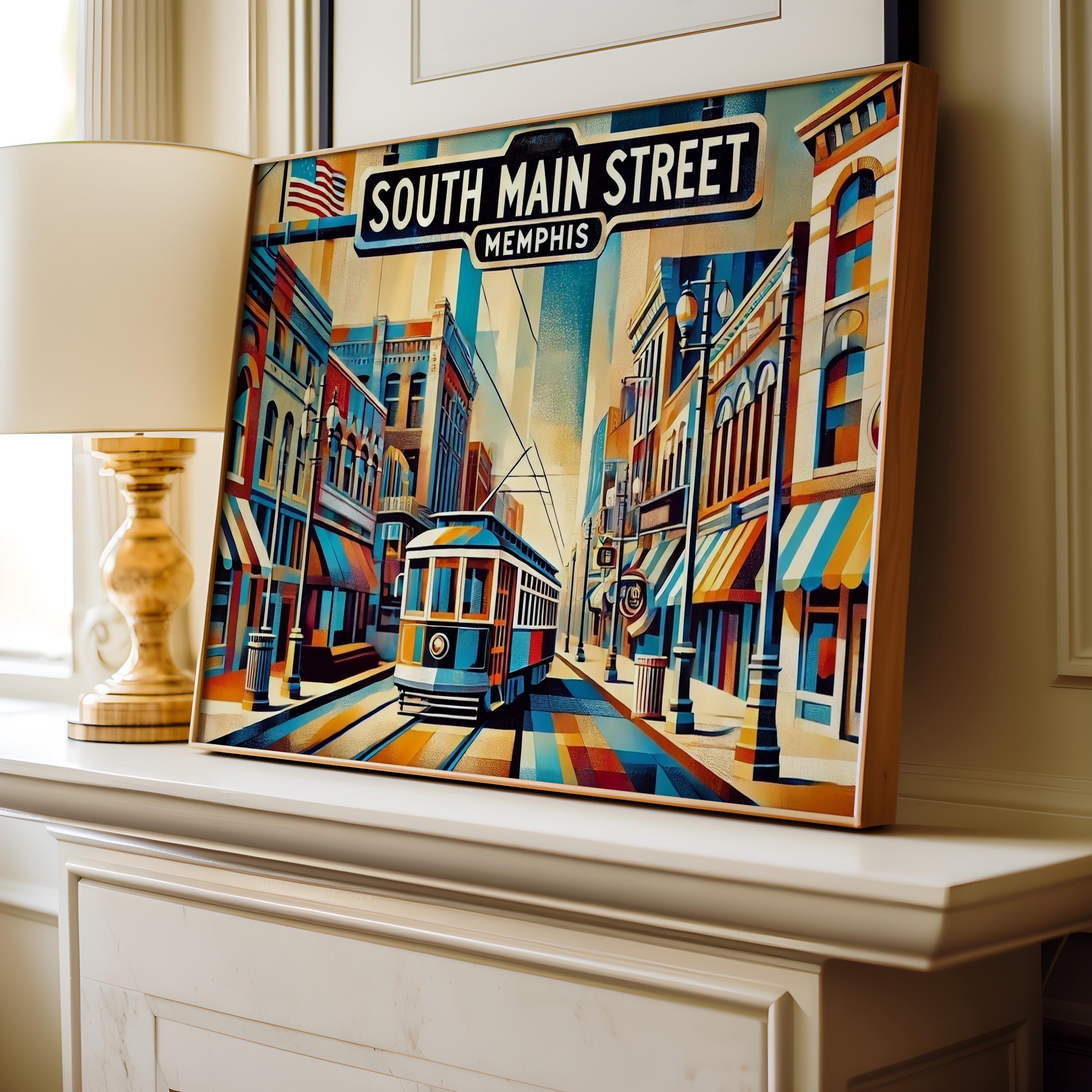 South Main Street Wall Art Cubist - Memphis, Tennessee, USA