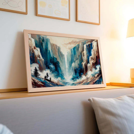 Nature Gift Waterfall Wall Art Print, Serene Stream Decor, Housewarming & New Home Family Art, Nature