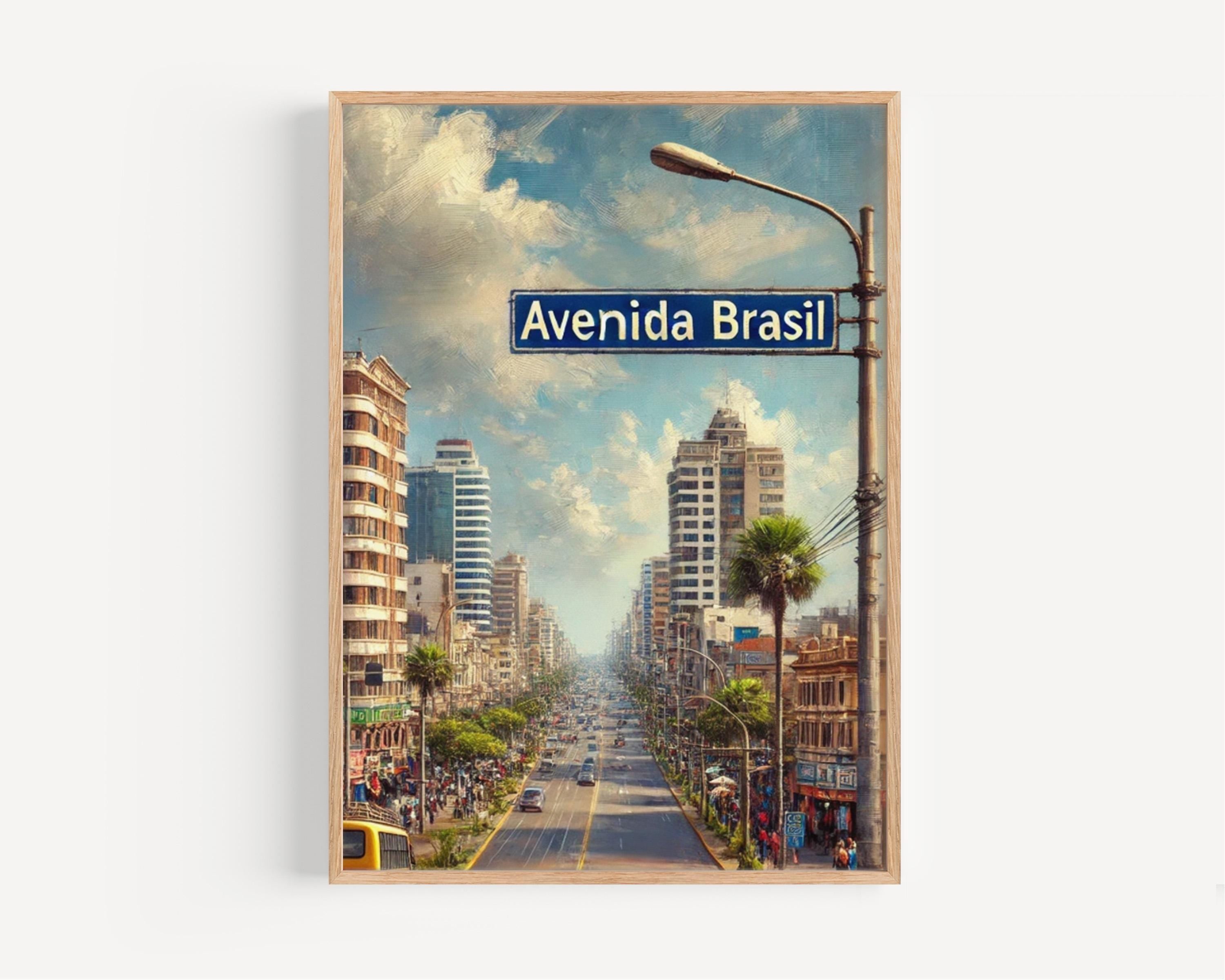 Peru Avenida Brasil Wall Art Print - Lima Travel Poster, Peru Decor, Housewarming Gift, South America Travel Art