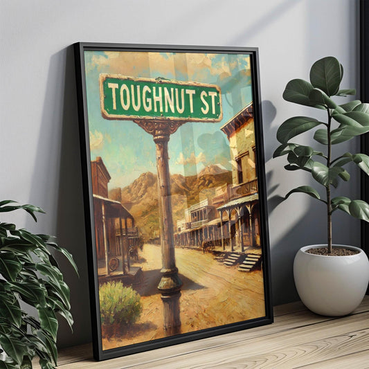Toughnut Street Wall Art, Tombstone Arizona Travel Poster, Western Town Decor, Vintage Street Sign Print, American Landmark Gift