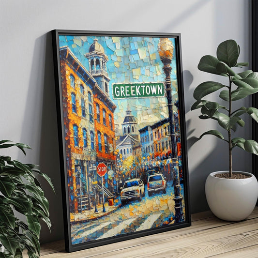 Baltimore Greektown Wall Art Print – Travel Poster, Baltimore Gift & American Art Decor, Housewarming Present