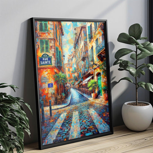 Rue Sainte Wall Art Print, Marseille France Travel Poster, French Home Decor, Housewarming Gift, Vintage Style Rue Sainte Illustration