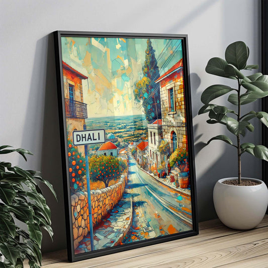 Dhali Art Cyprus Wall Print - Travel Poster & European Artwork, Housewarming Gift, Modern City Decor