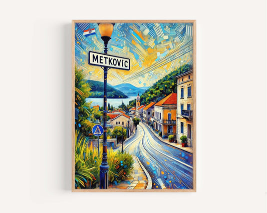 Metković Art Print - Croatian City Wall Art, Travel Poster, Europe Home Decor, Housewarming Gift, Metković Travel Print