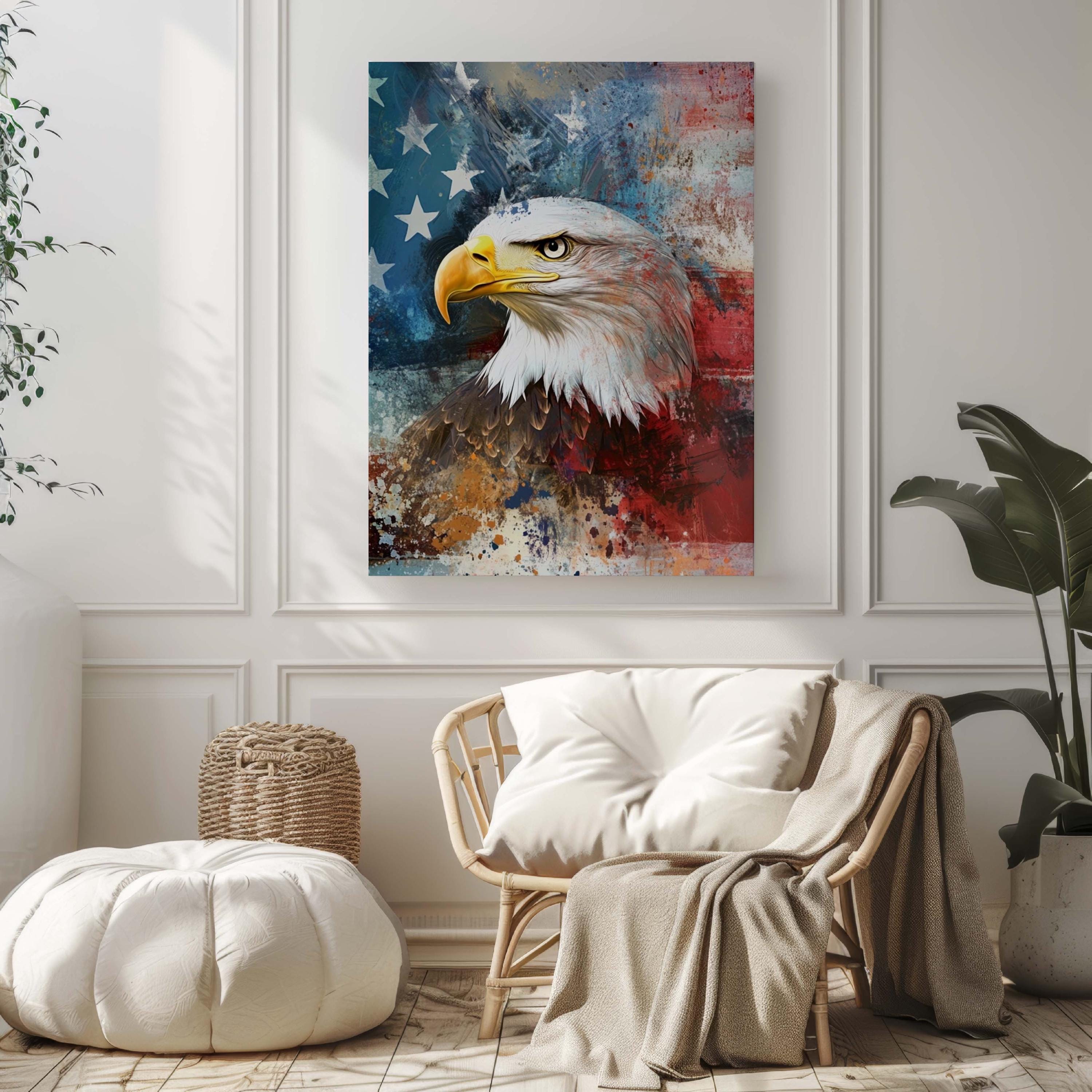 Bald Eagle Abstract Wall Art - United States