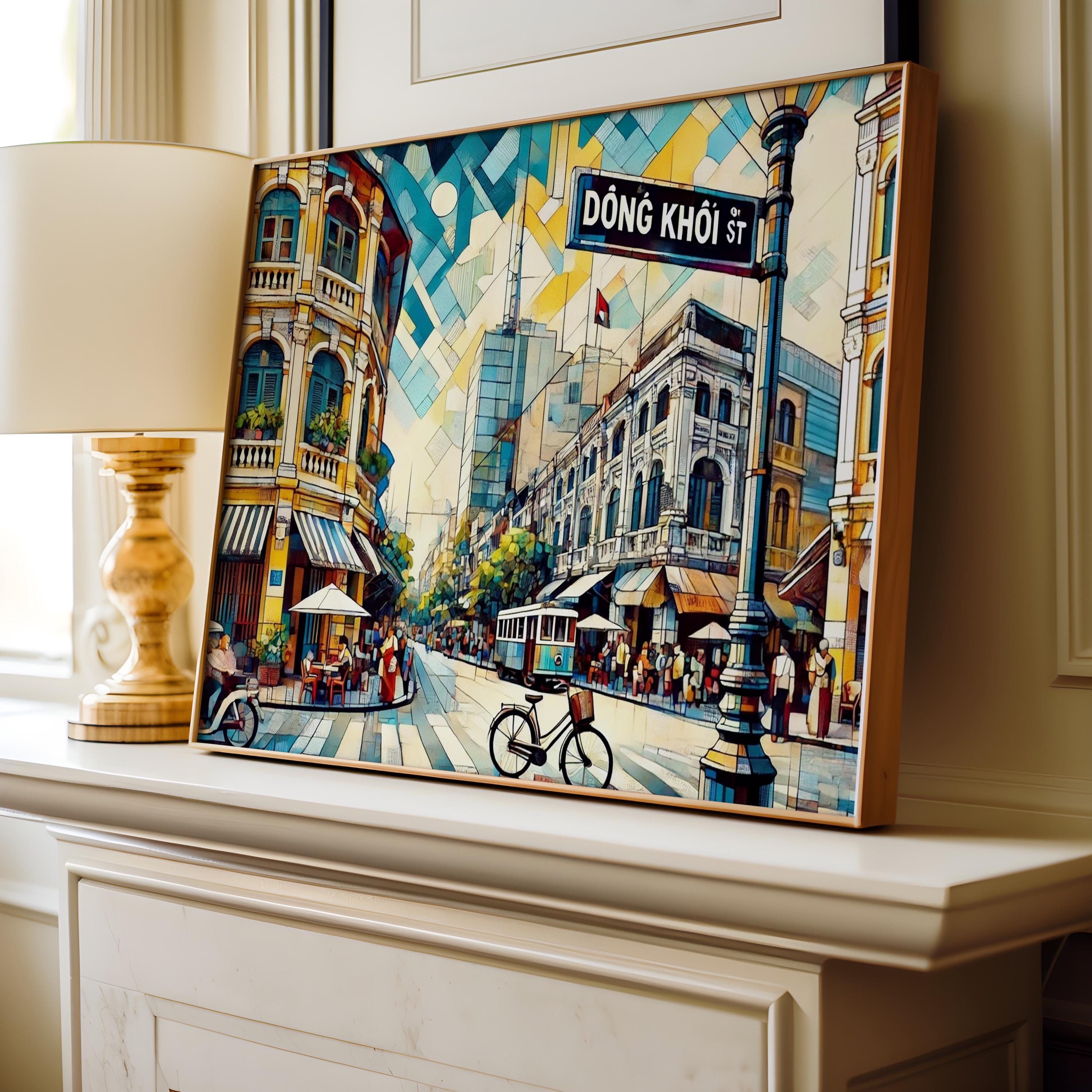 Dong Khoi St Wall Art - Ho Chi Minh City Travel Print, Vietnam Poster, Housewarming Gift, Vintage Style Street Decor