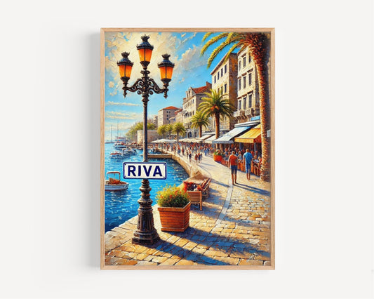 Riva Wall Art Print - Rijeka Travel Poster, Croatia Decor, Croatian Souvenir, Housewarming Gift, Coastal City Artwork, Travel Gift Idea