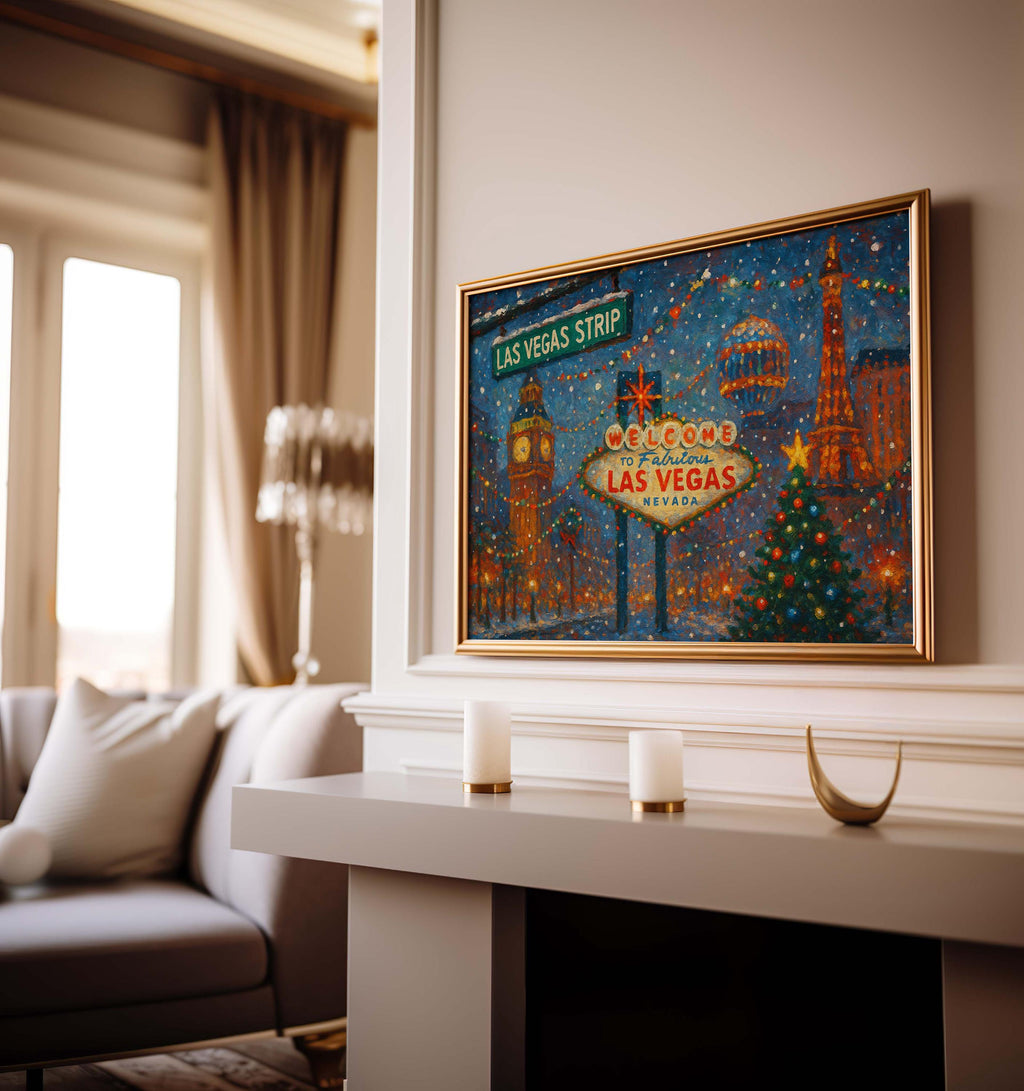 Las Vegas Strip Christmas Print - Las Vegas, Nevada, USA