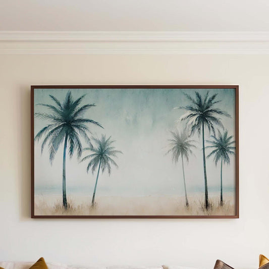 Nature Gift Palm Tree Wall Art - Beach Print, Tropical Home Decor, Housewarming & New Home Art, Family Beach Room Decoration