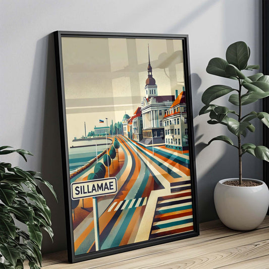 Sillamae Art Print - Estonia Travel Poster, European City Wall Art, Housewarming Gift, Sillamae Map Decor, Estonia Cityscape Illustration