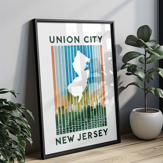Union City Print New Jersey Wall Art Travel Home Decor College Dorm Gift Housewarming Present