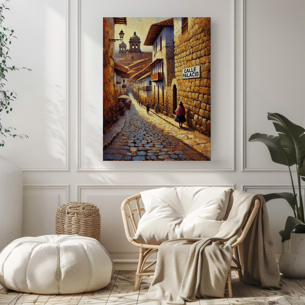 Calle Palacio Wall Art Peru Print | Town Street Scene | Colonial Architecture | Travel Souvenir | Peruvian Decor | Personalized Gift