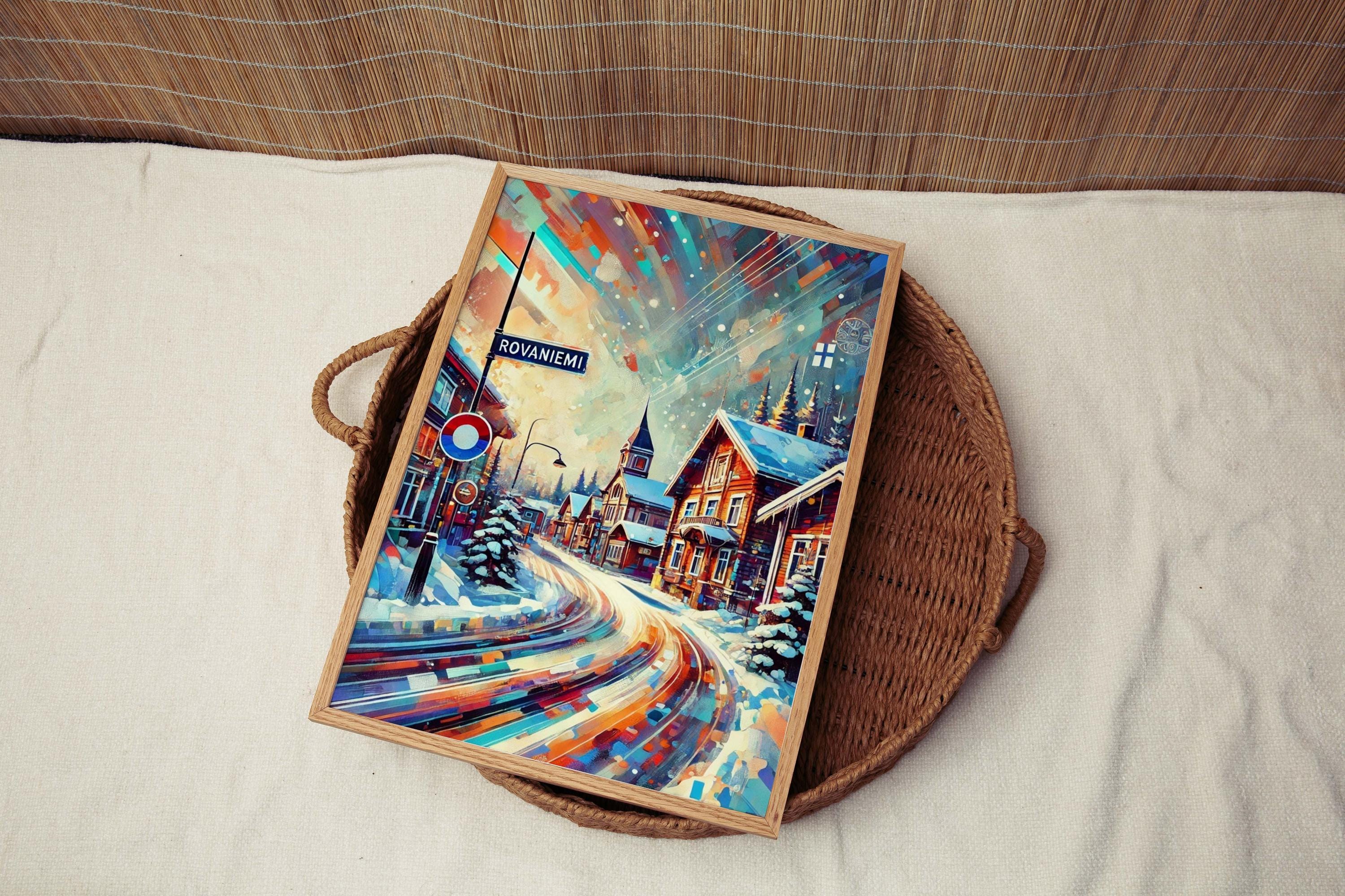 Rovaniemi Art Print - Finland Travel Poster, European City Wall Decor, Rovaniemi Wall Art, Housewarming & Gift Idea