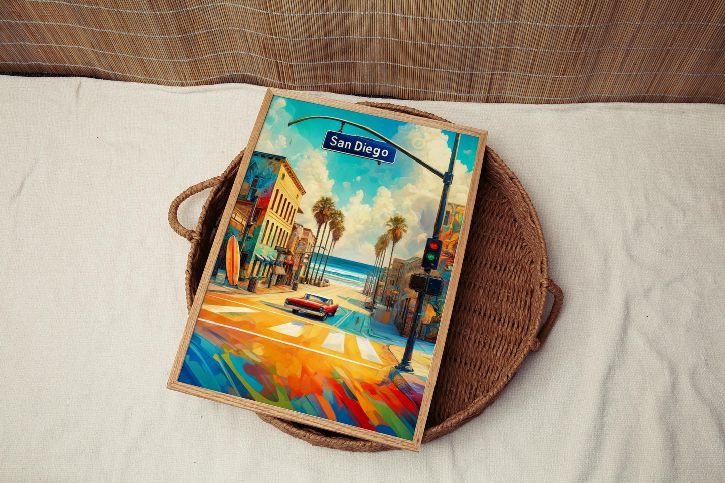 California San Diego Wall Art Print – Travel Poster, Housewarming Gift, USA Home Decor, Coastal California Map Art