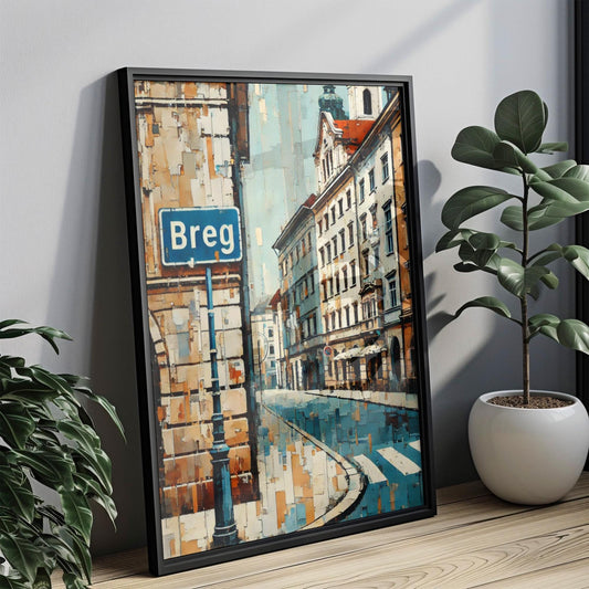 Ljubljana Breg Street Wall Art, Slovenia Travel Poster, Old Town Cityscape, Travel Souvenir, Home Decor, Fine Art Print, Unique Gift
