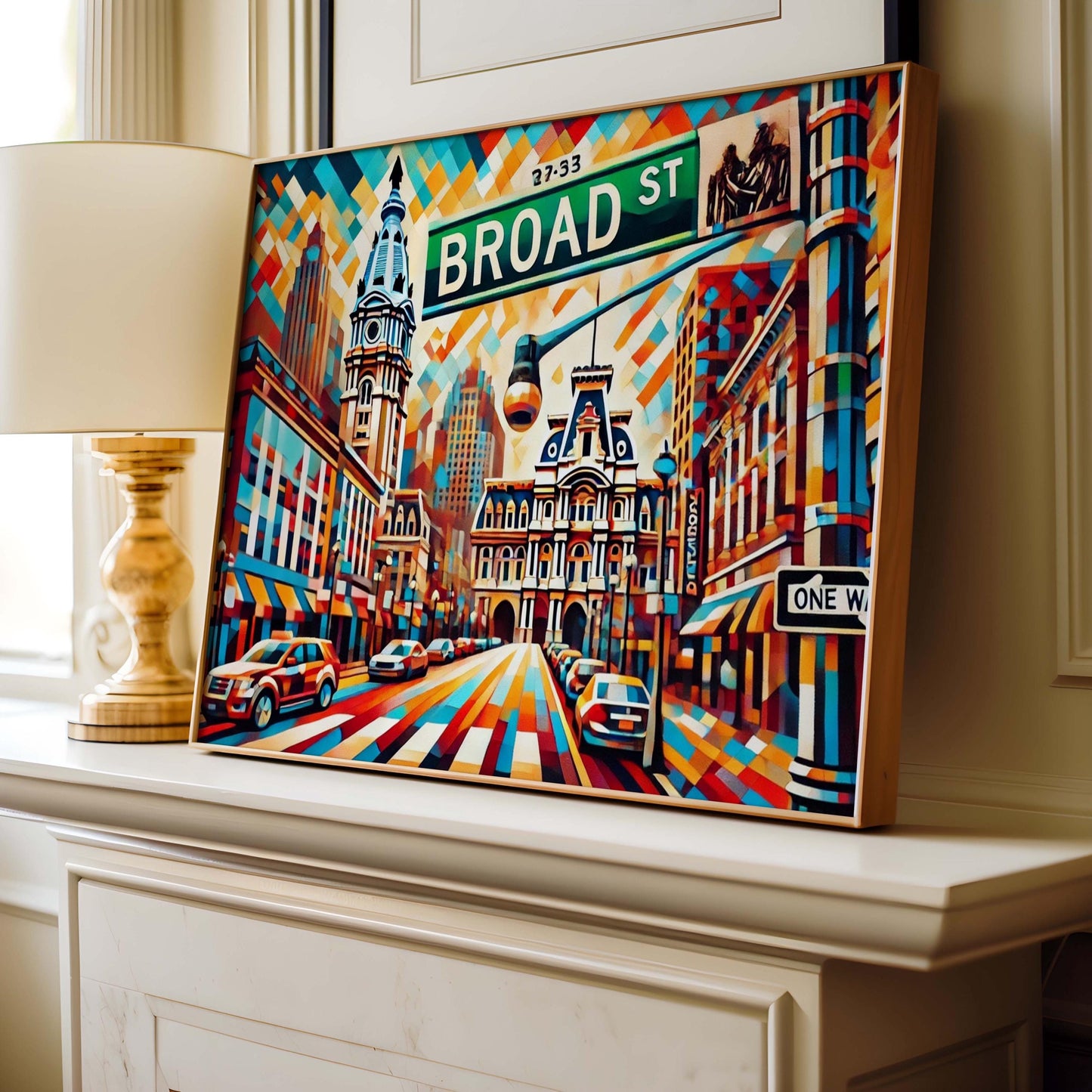 Philadelphia Art Broad Street Print, Philly Travel Poster, Pennsylvania Wall Art, Housewarming Gift, PA Cityscape Artwork, Broad St Decor
