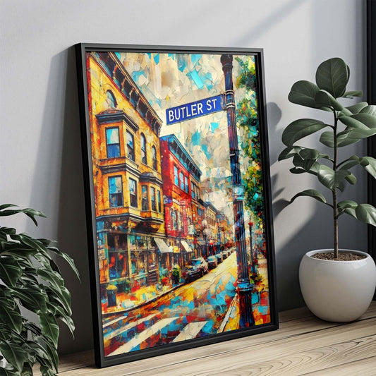 Butler St Print Pittsburgh Wall Art, Travel Poster, Pennsylvania Gift, Housewarming Decor, Butler Street Map, City Skyline Illustration