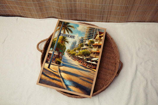 Gold Coast Tedder Ave Wall Art - Australian Travel Print & Poster, Gold Coast Gift, Housewarming Decor, Coastal Home Art