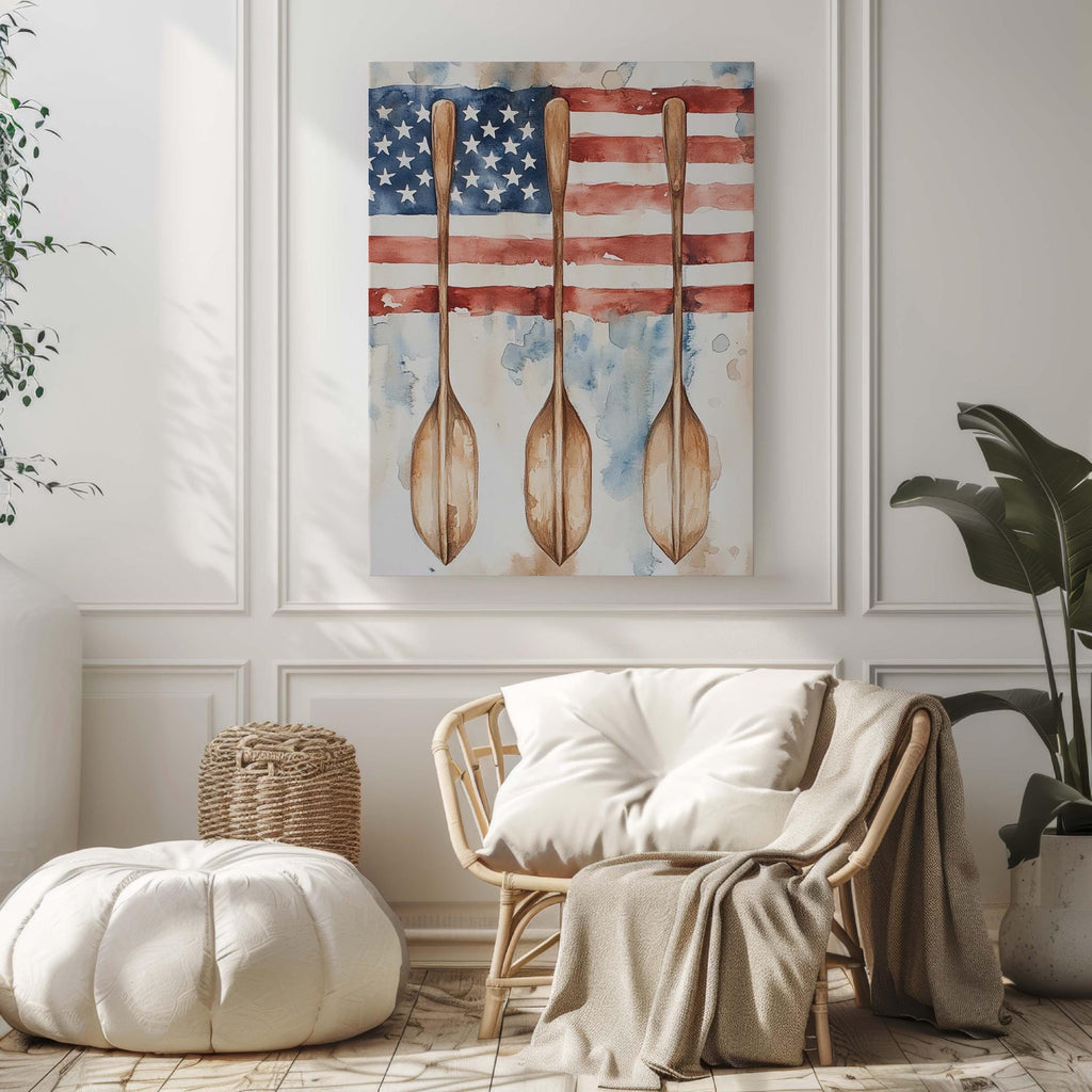 Boat Artwork Patriotic Canvas - USA