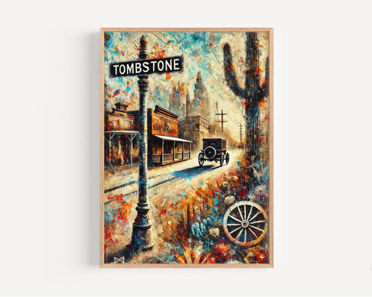 Arizona Tombstone Wall Art Print, Travel Poster, USA Home Decor, Arizona Gift & Housewarming Present, Southwest Travel Art