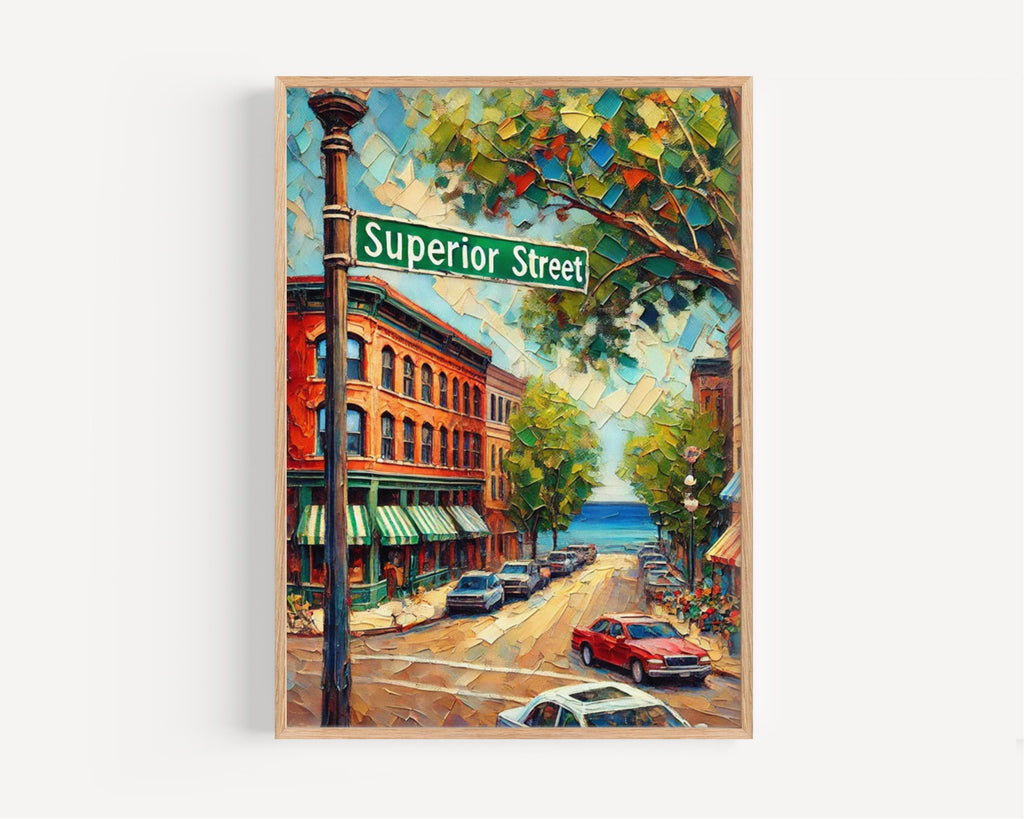 Superior Street Wall Art, Wisconsin Print, USA Art, “City” Gift, Travel Souvenir, Travel Poster,  “State” Art, PERSONALIZED GIFT